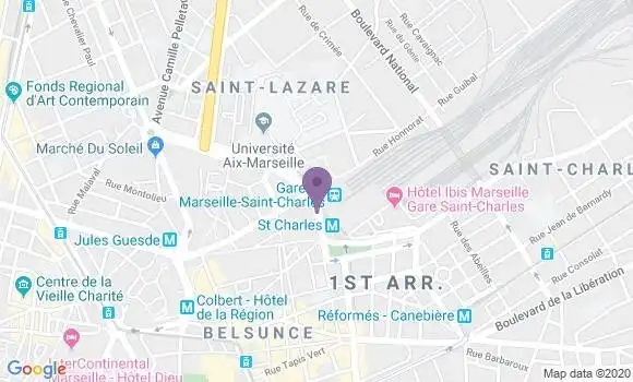 Localisation Banque Postale Agence de Marseille Saint Charles
