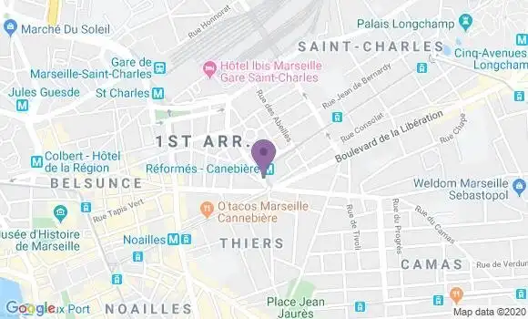 Localisation Banque Postale Agence de Marseille Canebière