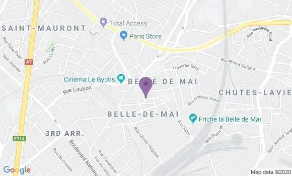 Localisation Banque Postale Agence de Marseille Belle de Mai