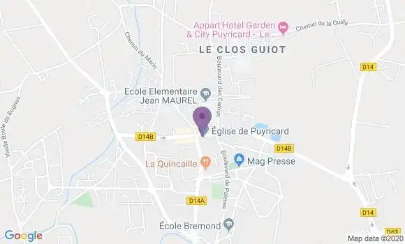 Localisation Banque Postale Agence de Puyricard