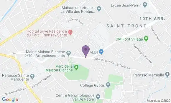Localisation Banque Postale Agence de Marseille Saint Tronc