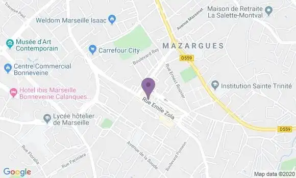 Localisation Banque Postale Agence de Marseille Mazargues