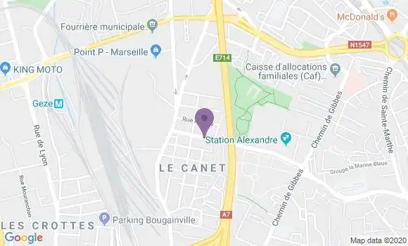 Localisation Banque Postale Agence de Marseille le Canet