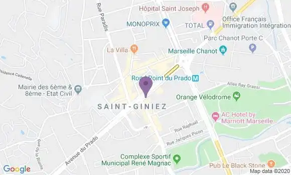 Localisation Banque Postale Agence de Marseille Saint Giniez