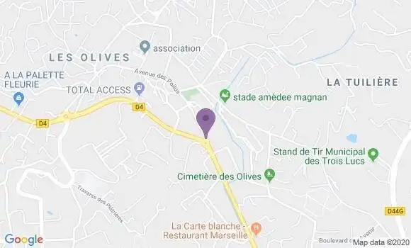 Localisation Banque Postale Agence de Marseille les Olives