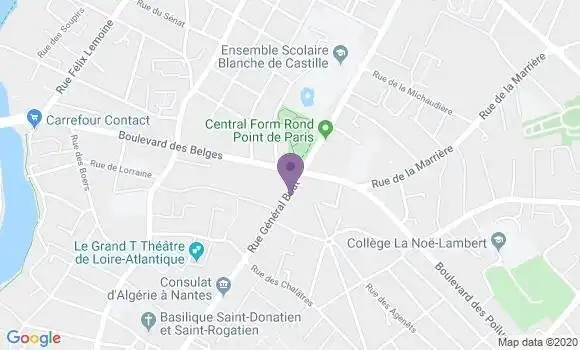 Localisation LCL Agence de Nantes Rond Point de Paris