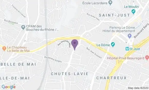 Localisation Banque Postale Agence de Marseille Chutes Lavie