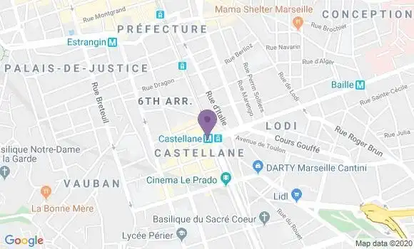 Localisation Banque Postale Agence de Marseille Place Castellane