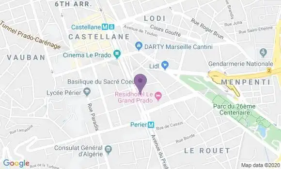 Localisation Banque Postale Agence de Marseille Prado