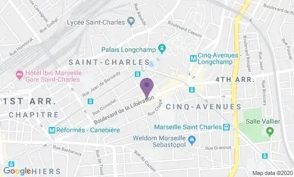 Localisation Banque Postale Agence de Marseille Libération