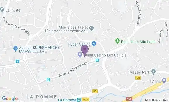 Localisation Banque Postale Agence de Marseille la Pomme