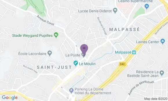 Localisation Banque Postale Agence de Marseille Saint Just