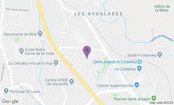 Localisation Banque Postale Agence de Marseille les Aygalades