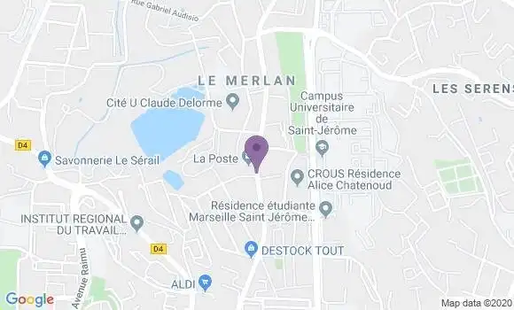 Localisation Banque Postale Agence de Marseille le Merlan