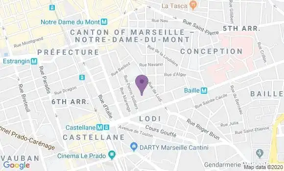Localisation Banque Postale Agence de Marseille Lodi