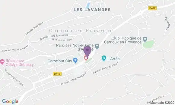 Localisation Banque Postale Agence de Carnoux en Provence