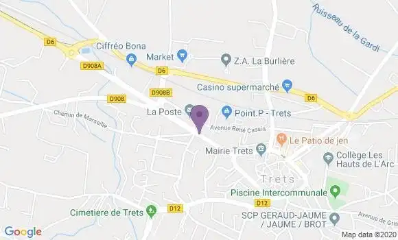Localisation Banque Postale Agence de Trets