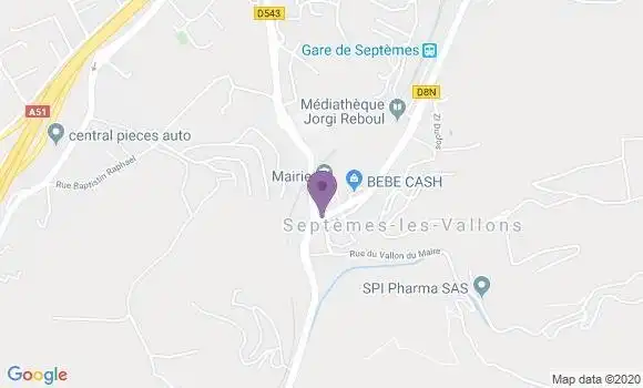 Localisation Banque Postale Agence de Septèmes les Vallons