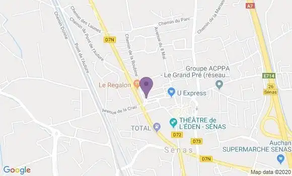 Localisation Banque Postale Agence de Sénas