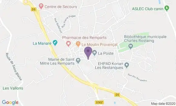 Localisation Banque Postale Agence de Saint Mitre les Remparts