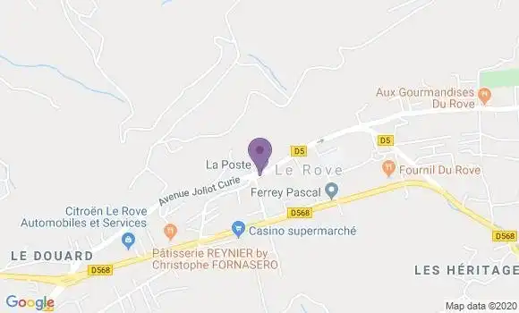 Localisation Banque Postale Agence de Le Rove
