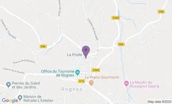Localisation Banque Postale Agence de Rognes
