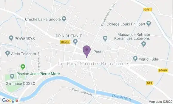Localisation Banque Postale Agence de Le Puy Sainte Réparade