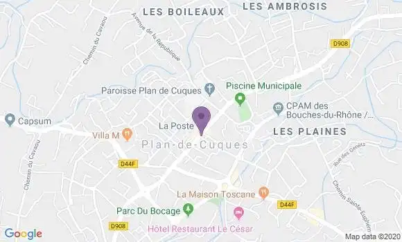 Localisation Banque Postale Agence de Plan de Cuques
