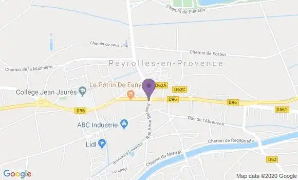 Localisation Banque Postale Agence de Peyrolles en Provence