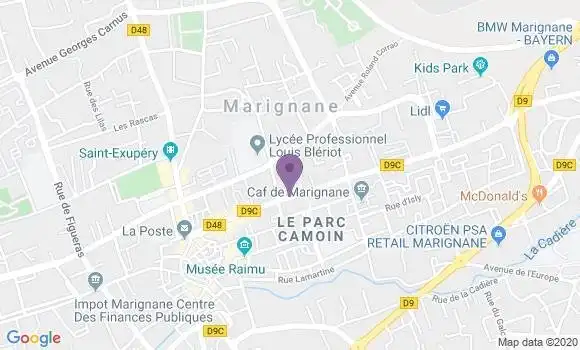 Localisation Banque Postale Agence de Marignane Maréchal Juin