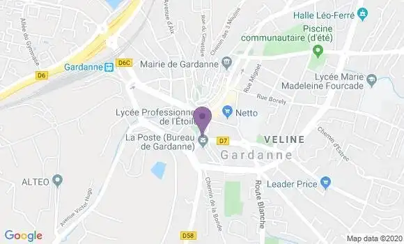Localisation Banque Postale Agence de Gardanne