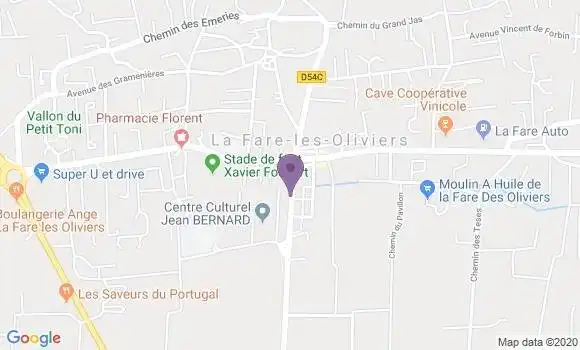 Localisation Banque Postale Agence de La Fare les Oliviers