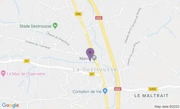 Localisation Banque Postale Agence de La Destrousse