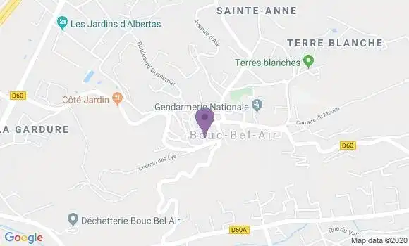Localisation Banque Postale Agence de Bouc Bel Air