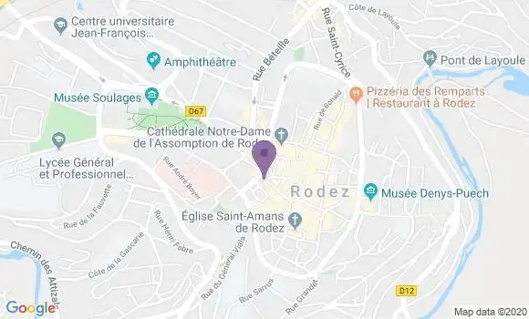 Localisation Banque Postale Agence de Rodez