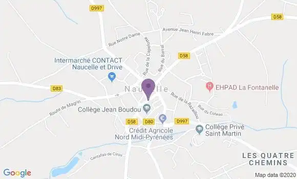 Localisation Banque Postale Agence de Naucelle