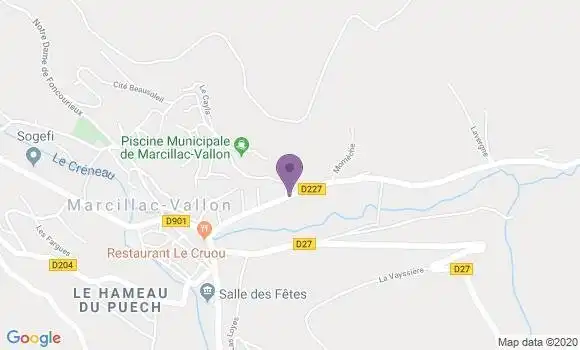 Localisation Banque Postale Agence de Marcillac Vallon