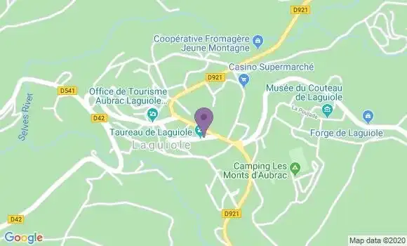 Localisation Banque Postale Agence de Laguiole