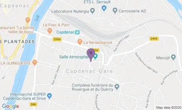 Localisation Banque Postale Agence de Capdenac Gare