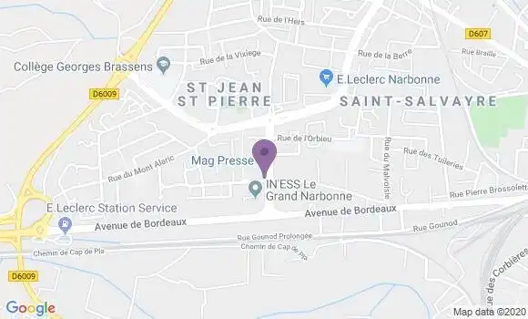 Localisation Banque Postale Agence de Narbonne la Campane
