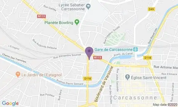 Localisation Banque Postale Agence de Carcassonne Iéna