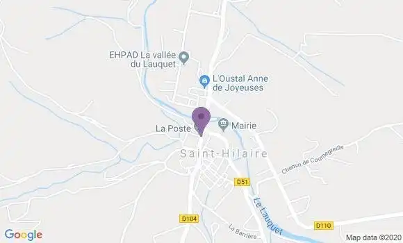 Localisation Banque Postale Agence de Saint Hilaire