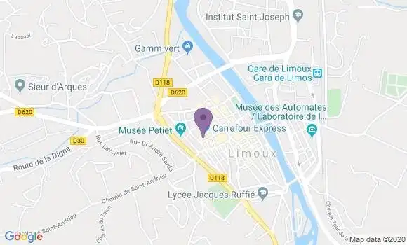Localisation Banque Postale Agence de Limoux