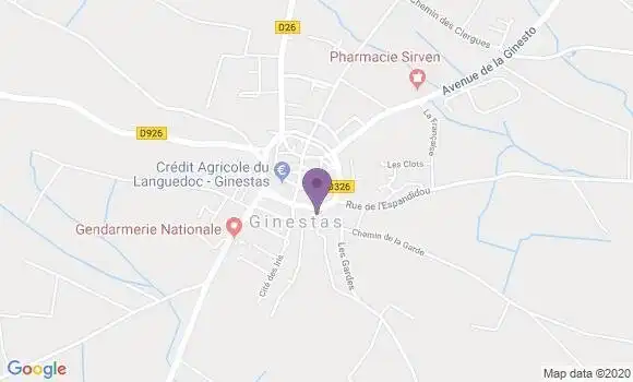 Localisation Banque Postale Agence de Ginestas