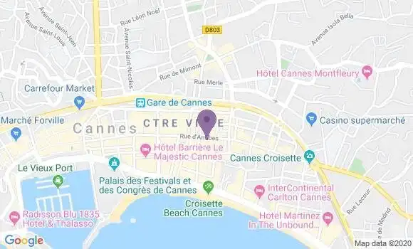 Localisation LCL Agence de Cannes