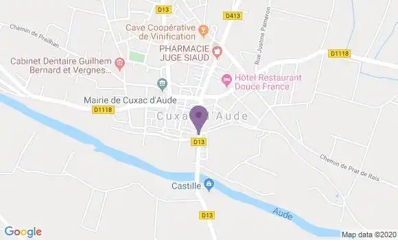 Localisation Banque Postale Agence de Cuxac d