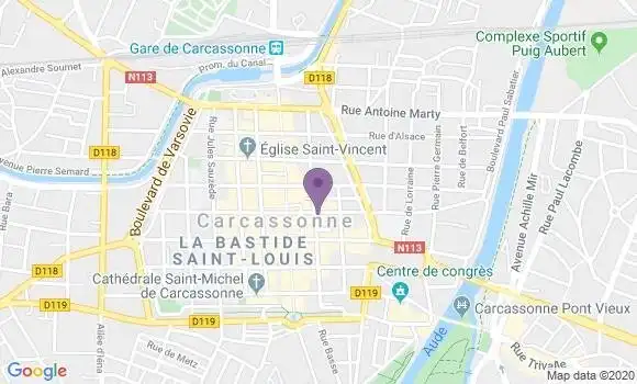 Localisation Banque Postale Agence de Carcassonne