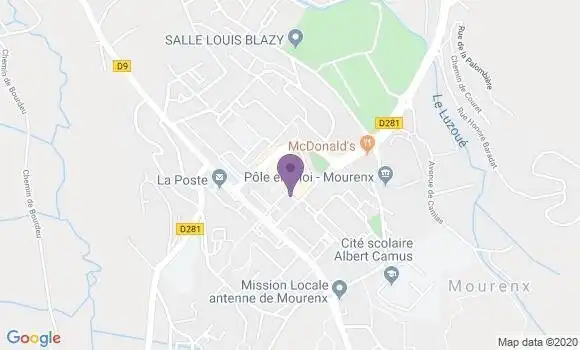 Localisation LCL Agence de Mourenx