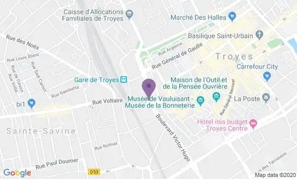Localisation Banque Postale Agence de Troyes Voltaire