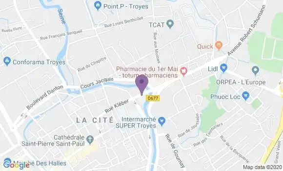 Localisation Banque Postale Agence de Troyes Saint Jacques